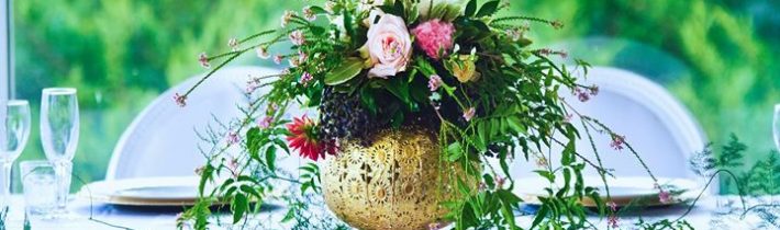 Gold is trending now and looks great teamed with fresh flowers Gold props from…